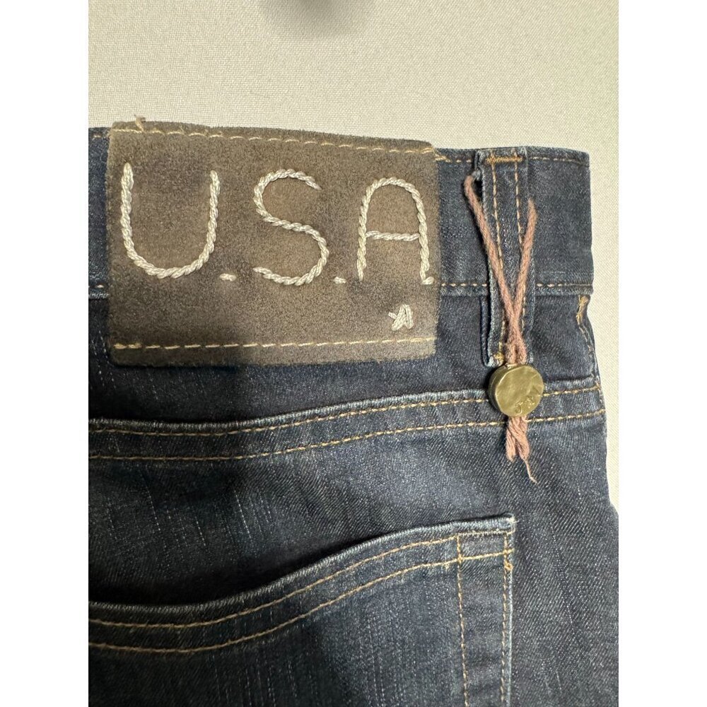John Varvatos USA Dark Denim Straight Leg Button Front Bowery Jeans Size 36 X 35 - Picture 6 of 12